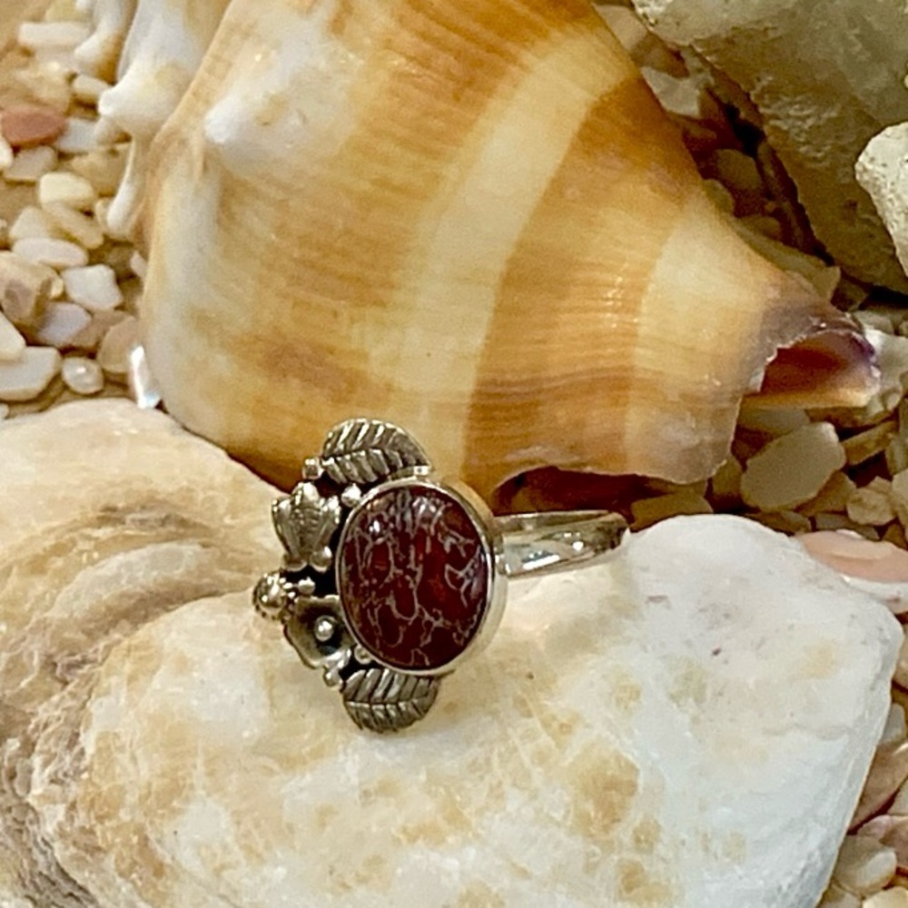 75-Million-Year-Old Dinosaur Bone Fossil Sterling Silver Ring - Picture 5 of 8